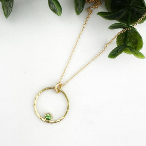 Tsavorite Garnet 18kt Gold Necklace