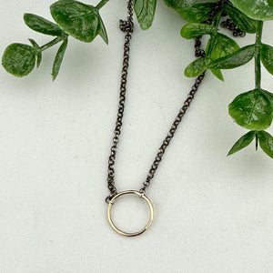 14kt Gold Circle Sterling Silver Necklace