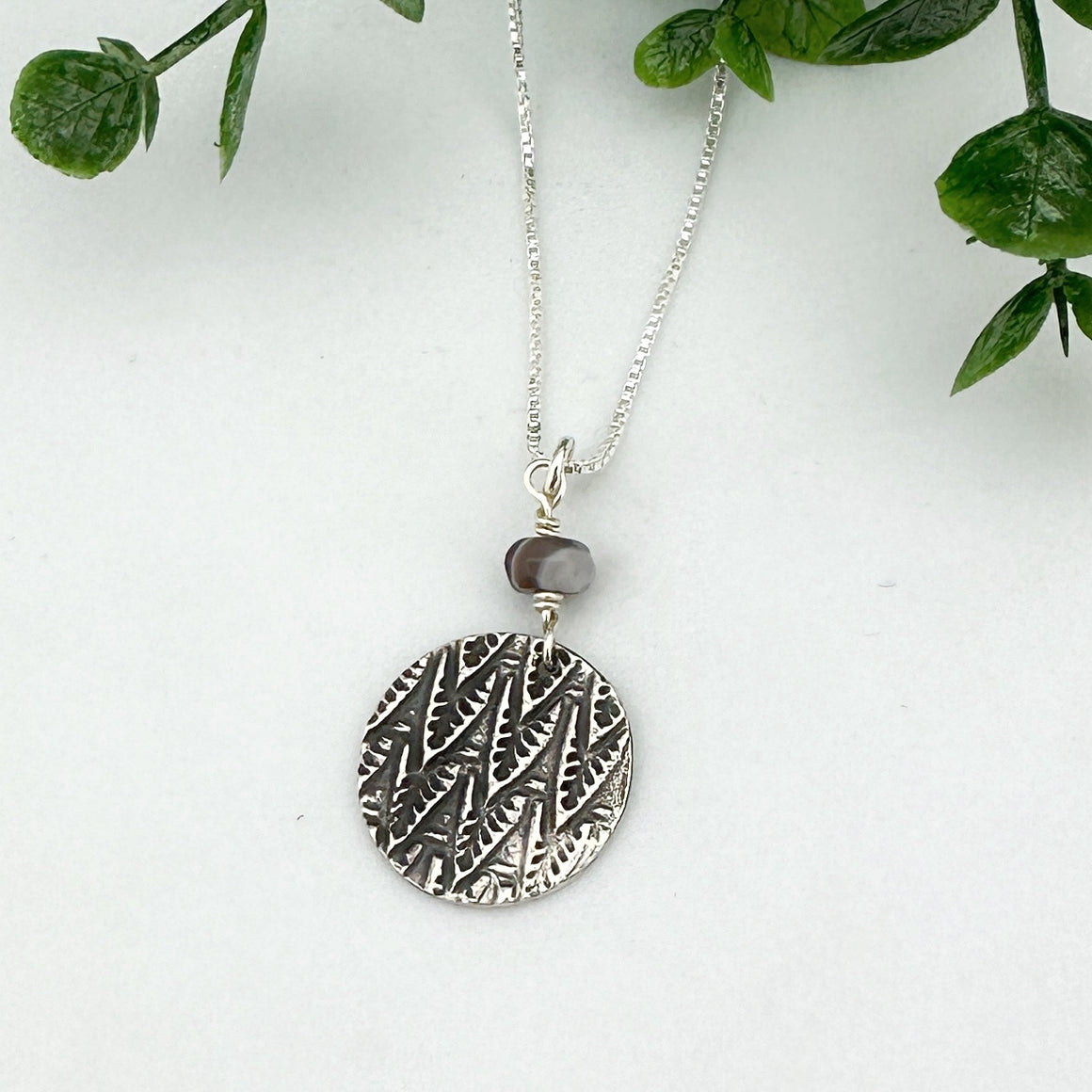 Botswana Agate Sterling Silver Necklace