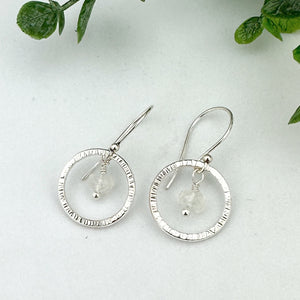 Moonstone Circle Earrings