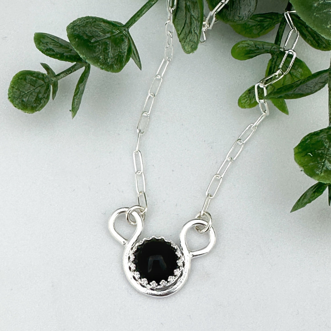 Black Onyx Sterling Silver Necklace