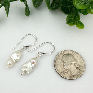 Baroque Freshwater Pearl Sterling Silver Drop Earrings