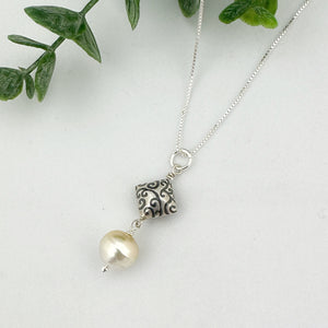 Cream South Sea Pearl Sterling Silver Necklace