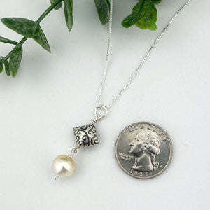 Cream South Sea Pearl Sterling Silver Necklace