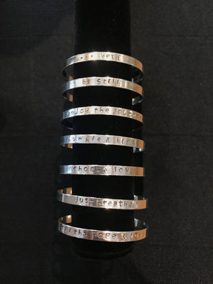 Sterling Silver Cuff Bracelet - Words